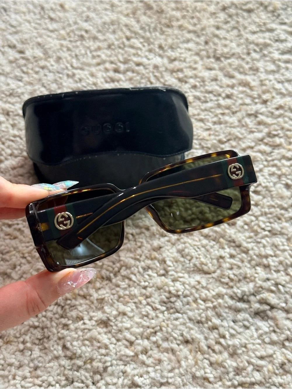 Gucci Tortoise Shell Web Stripe Sunglasses GG 2563/S with Case